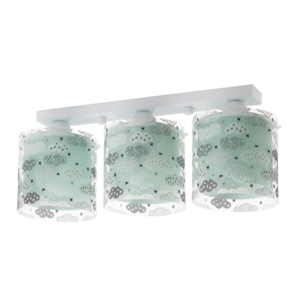 Dalber Plafonnier Clouds à 3 lampes avec motif nuages Dalber