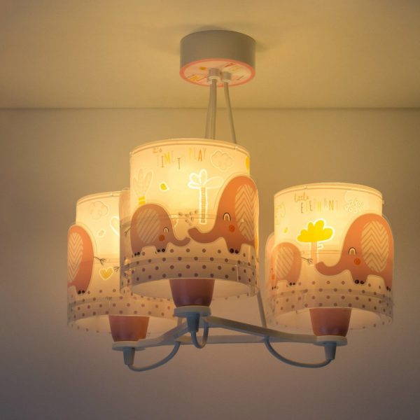 Dalber Lampe à poser Little Éléphant, 3 lampes, rose Dalber