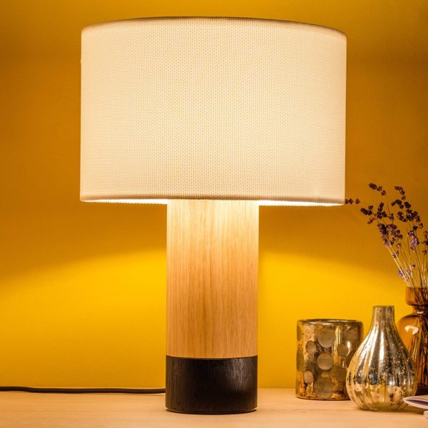 Domus Lampe à poser Klippa noir Trooper albâtre 41 cm Domus