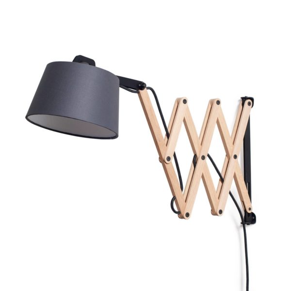 Domus Applique Edward bras de cisaillement, graphite Domus