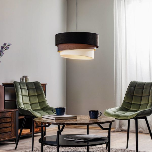 Duolla Suspension Devon, noire/grise/écrue/dorée Ø45 cm Duolla