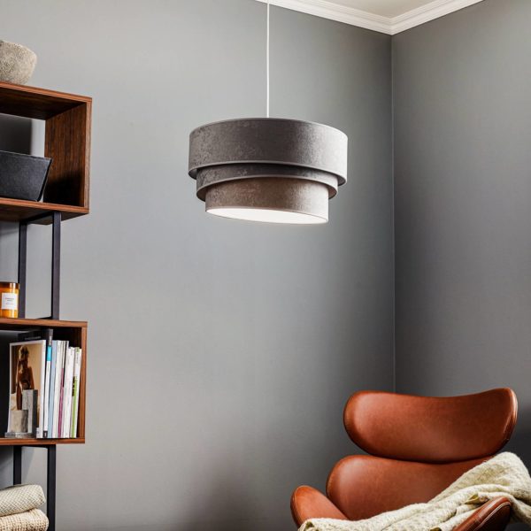 Duolla Suspension Devon, grise/blanche Ø45 cm Duolla
