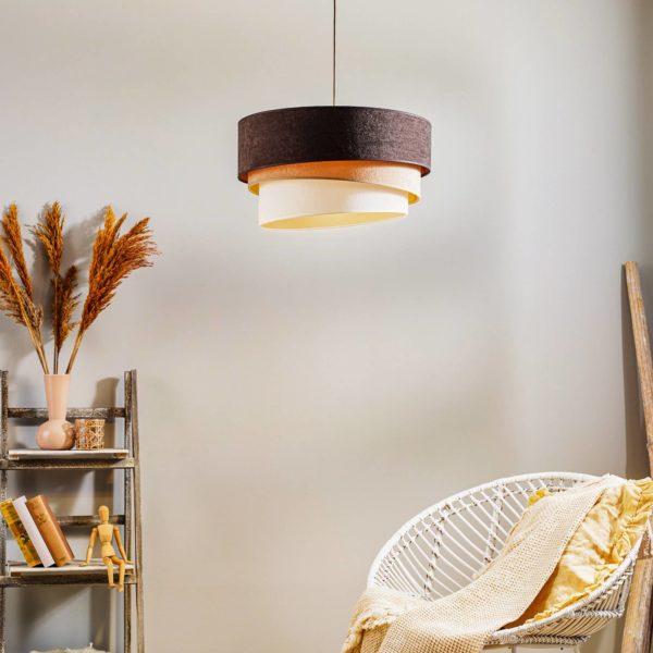 Duolla Suspension Devon, brune/beige/écrue/dorée Ø45 cm Duolla