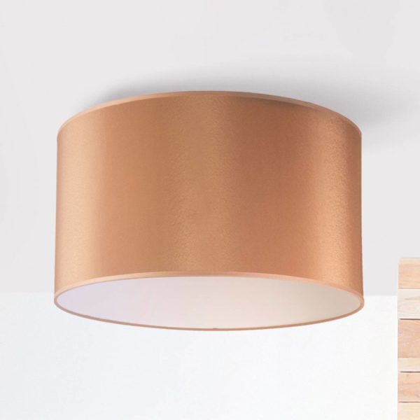 Duolla Plafonnier Dorset en tissu, cappuccino Duolla