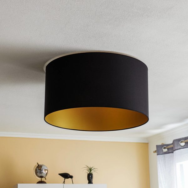 Duolla Plafonnier Roller Ø60cm, noir/doré Duolla