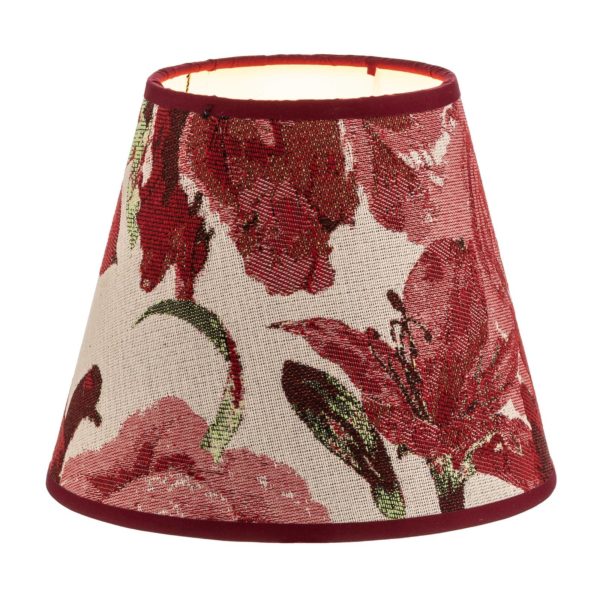 Duolla Abat-jour Sofia hauteur 15,5 cm, rouge fleuri Duolla