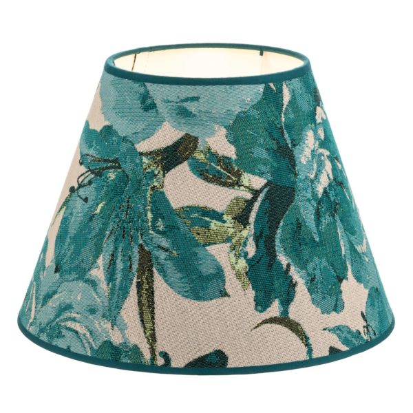 Duolla Abat-jour Sofia hauteur 21 cm, turquoise fleuri Duolla