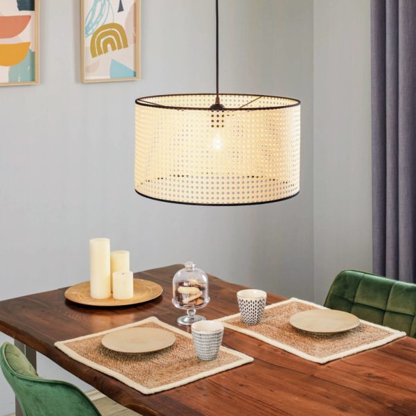 Duolla Suspension Roller en rotin, beige/noire Duolla