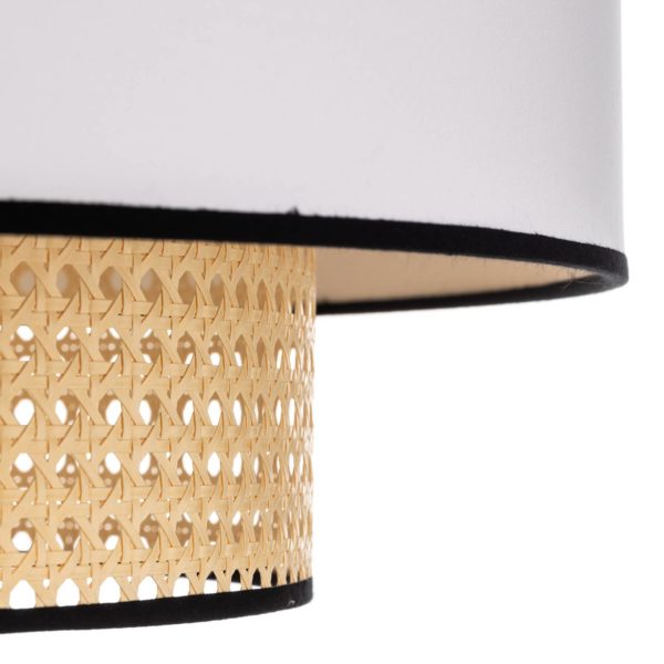 Duolla Plafonnier Big Boho, rotin, beige/blanc Duolla
