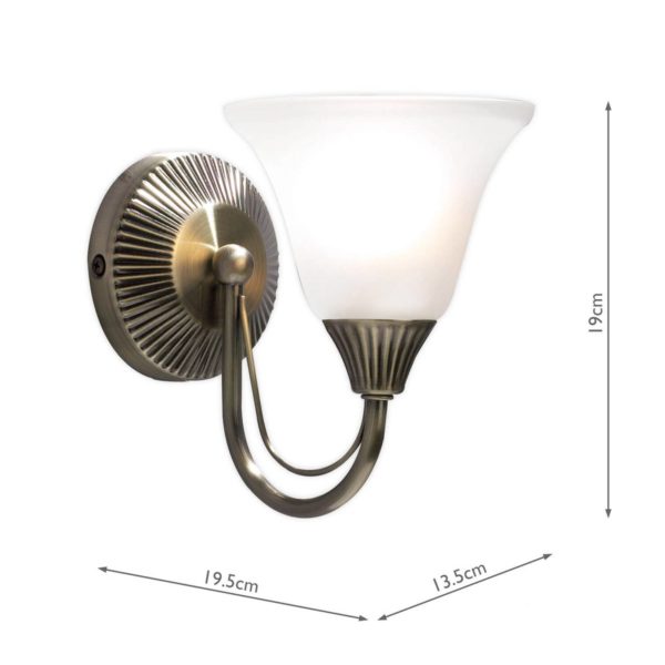 där lighting Applique murale Boston en laiton antique à 1 lampe där lighting