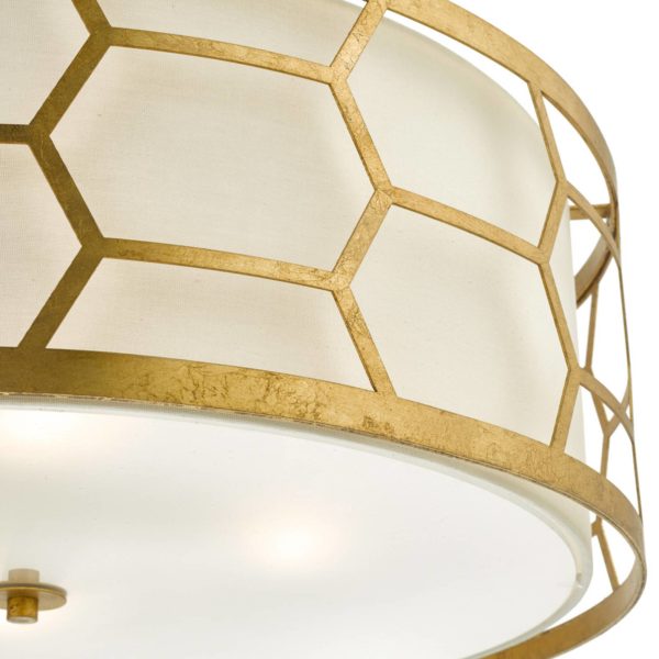 där lighting Suspension Epstein dorée ivoire, Ø 64cm där lighting