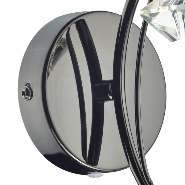 där lighting Applique Luther avec cristal, noir-chromé där lighting