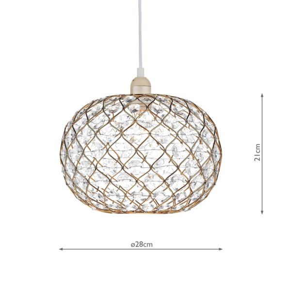 där lighting Suspension Juanita abat-jour scintillant, dorée där lighting