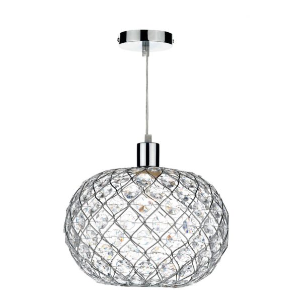 där lighting Suspension Juanita abat-jour scintillant, chromée där lighting