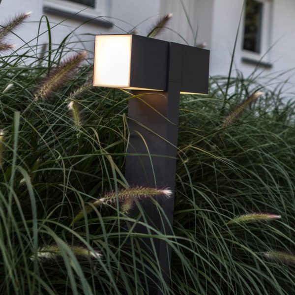 LUTEC Borne LED Cuba, 2 lampes, anthracite, 3 000 K Lutec