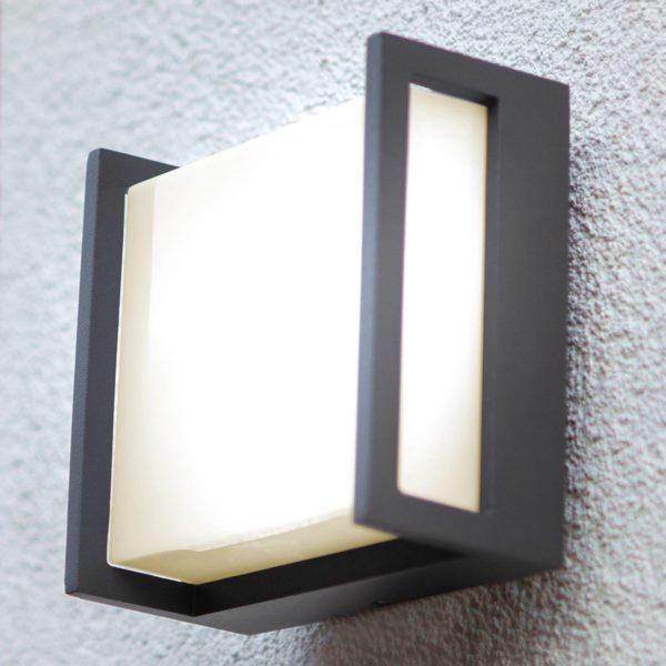 LUTEC Applique d’extérieur LED Qubo, 14 cm x 14 cm Lutec