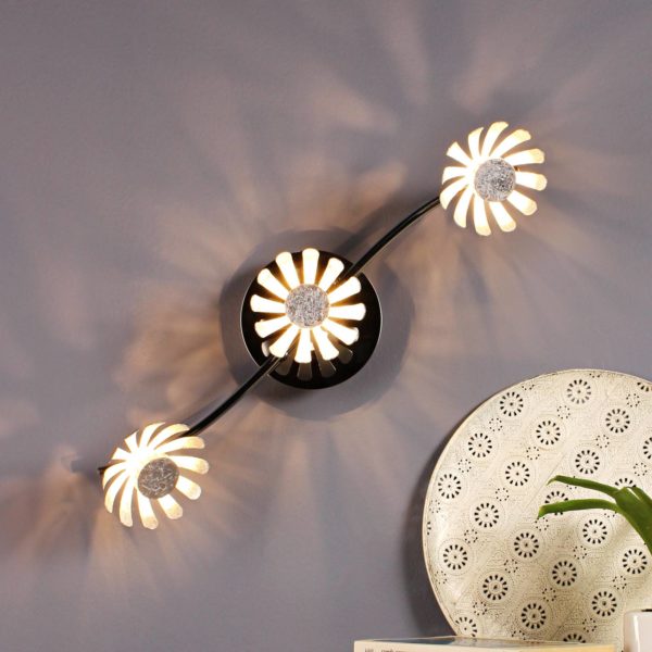 Eco-Light Applique LED Bloom à 3 lampes argentée Eco-Light
