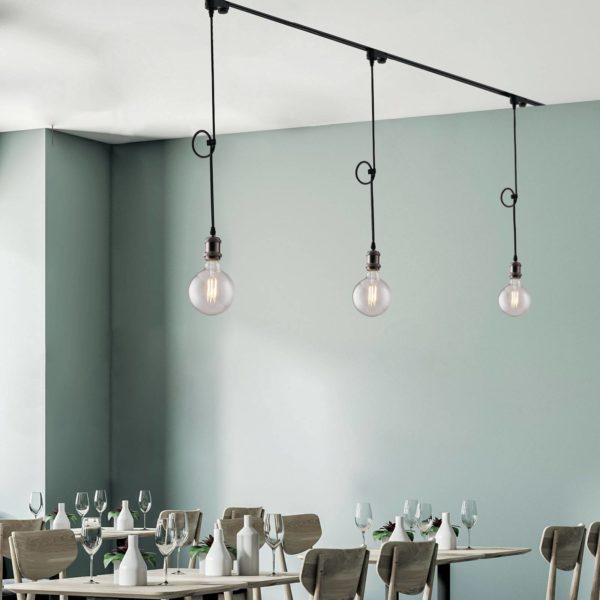 Eco-Light Suspension sur rail Clock, noire Eco-Light