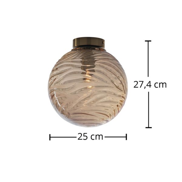 Eco-Light Plafonnier Nereide, verre bronze Eco-Light