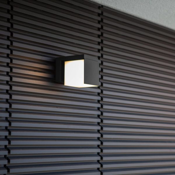 LUTEC Applique LED Cuba, 1 lampe, noire, 3 000 K Lutec