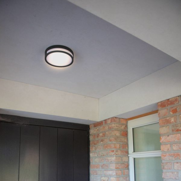 LUTEC Plafonnier d’extérieur LED Rola, noir mat Lutec