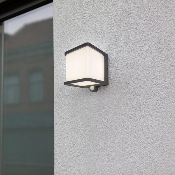 LUTEC Applique solaire LED Doblo, détecteur de mouvement Lutec