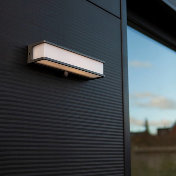 LUTEC Applique solaire LED Doblo avec capteur, 35 cm Lutec