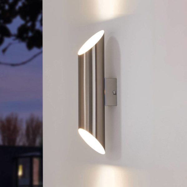 EGLO Applique d’extérieur LED Agolada, acier inoxydable EGLO