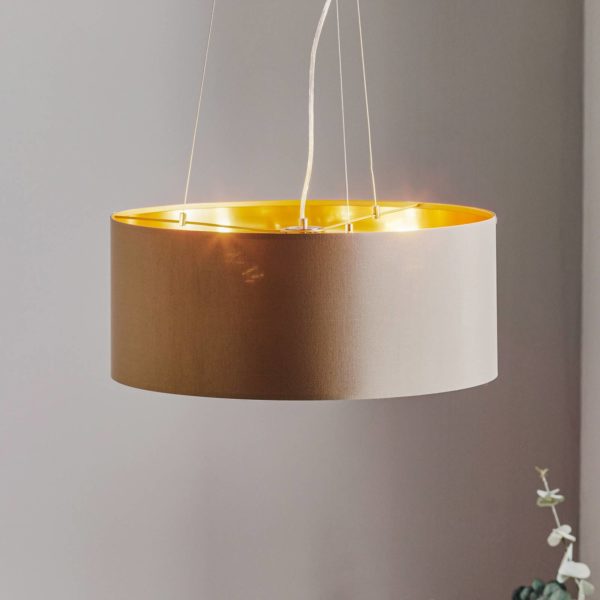 EGLO Suspension Maserlo rond, taupe-doré EGLO