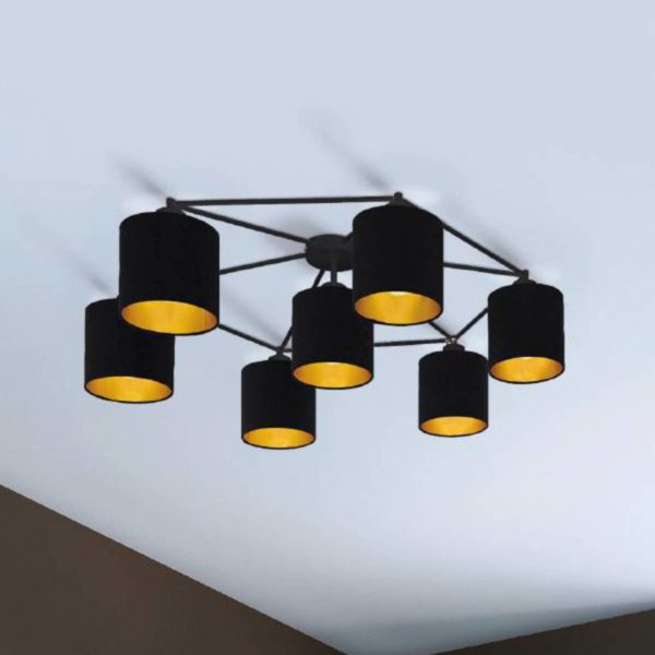 EGLO Plafonnier Staiti noir avec abat-jour EGLO