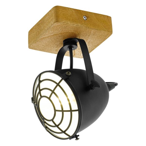 EGLO Spot pour plafond Gatebeck, bois et métal, 1 lampe EGLO