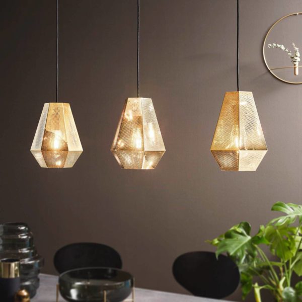 EGLO Suspension Chiavica en laiton, à trois lampes EGLO