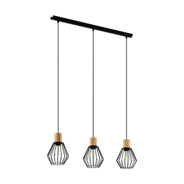 EGLO Suspension Palmorla, allongée, à trois lampes EGLO
