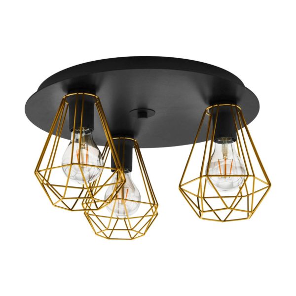 EGLO Plafonnier Tarbes à 3 lampes, rond EGLO
