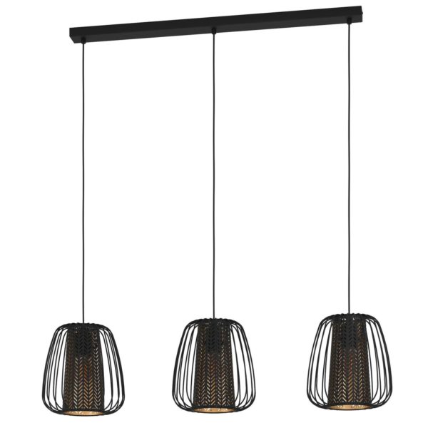 EGLO Suspension Curasao, poutre, trois lampes EGLO