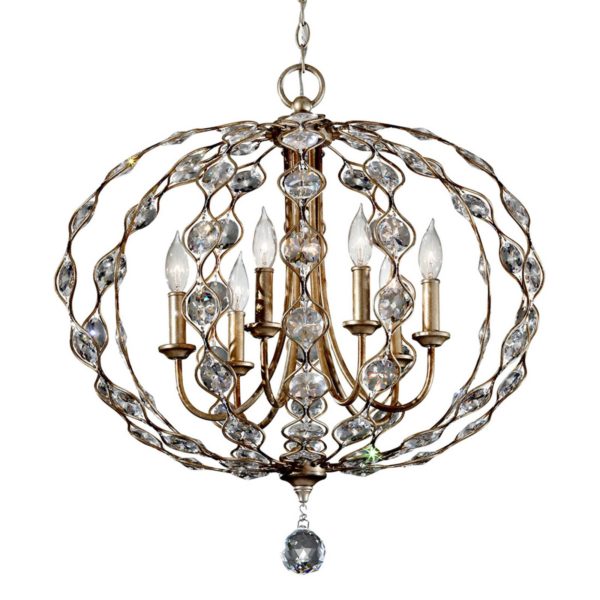 FEISS Lustre en cristal Leila à 6 lampes richement orné FEISS