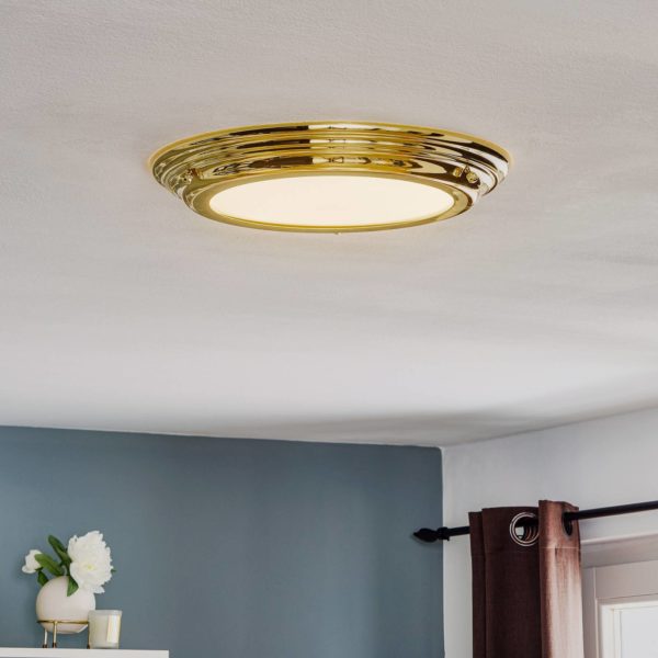 Elstead Joli plafonnier LED Welland, laiton poli ELSTEAD