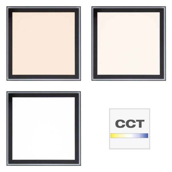 AEG Loren panneau LED CCT dimmable noir 40x40cm AEG