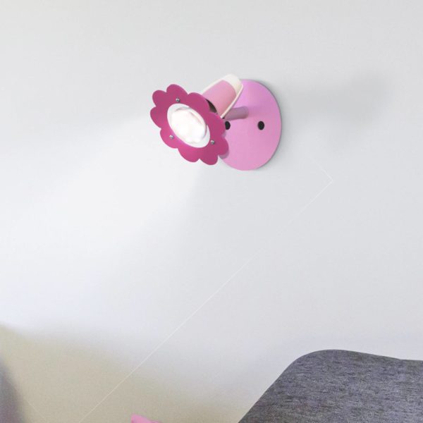 Elobra Spot mural Fleurs, rose, à 1 lampe Elobra