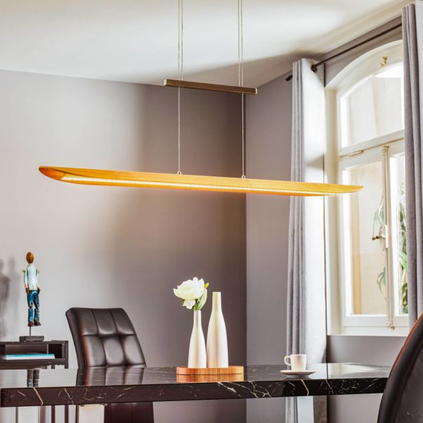 Elobra Suspension LED Colombia XL, chêne naturel Elobra