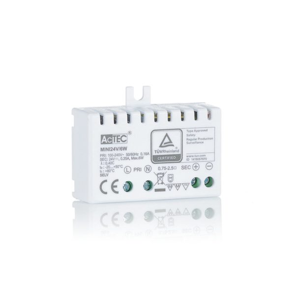 AcTEC Mini driver LED CV 24V, 6W, IP20 AcTEC