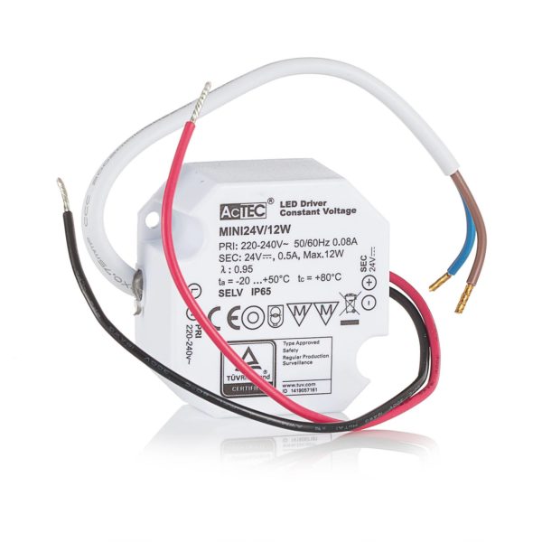 AcTEC Mini driver LED CV 24V, 12W, IP65 AcTEC