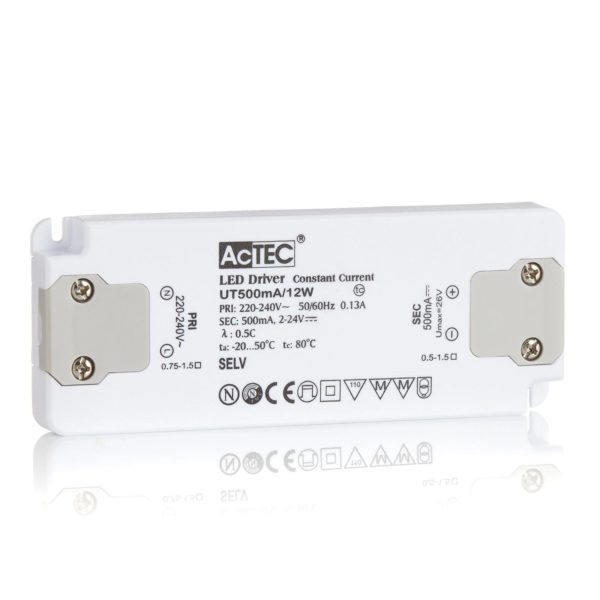 AcTEC Slim driver LED CC 500mA, 12W AcTEC