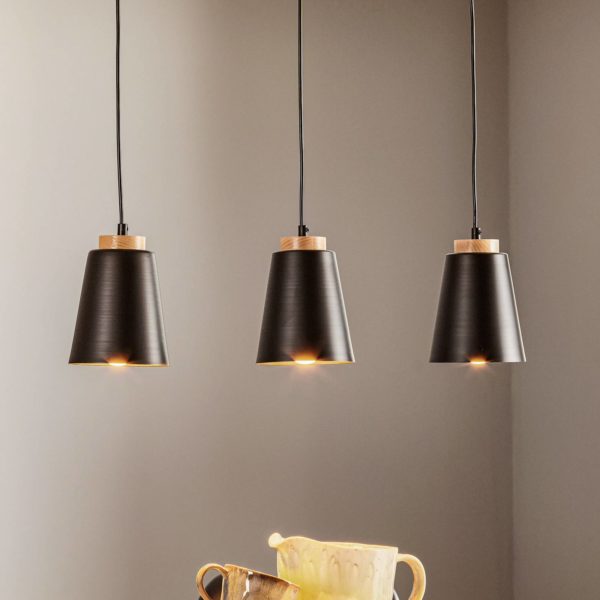 EMIBIG LIGHTING Suspension Bolero 3, à 3 lampes, noire EMIBIG LIGHTING