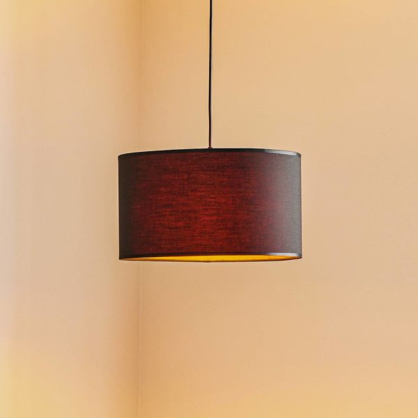EMIBIG LIGHTING Suspension Roto 1 noire, abat-jour intérieur doré EMIBIG LIGHTING
