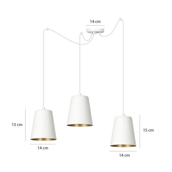EMIBIG LIGHTING Suspension Link avec 3 abat-jour, blanche EMIBIG LIGHTING
