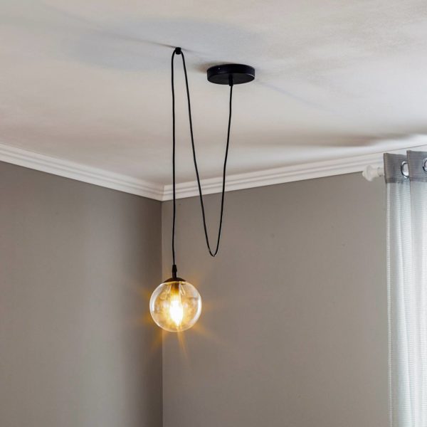 EMIBIG LIGHTING Suspension Glassy, 1 lampe, décentrée, claire EMIBIG LIGHTING