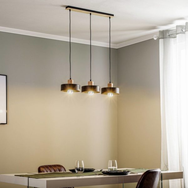 EMIBIG LIGHTING Suspension Tako à 3 lampes, noire EMIBIG LIGHTING