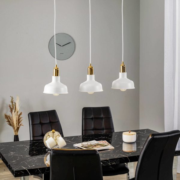 EMIBIG LIGHTING Suspension Gobo à trois lampes, blanche EMIBIG LIGHTING