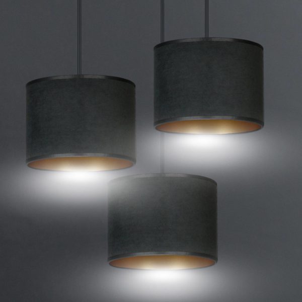 EMIBIG LIGHTING Suspension Jari x3 ronde, noir-doré EMIBIG LIGHTING